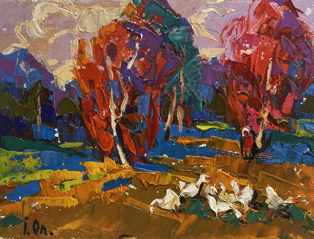 Oil painting Autumn touches the field Oleksiy Ivanyuk - 3
