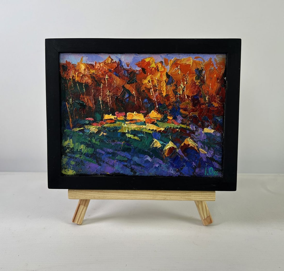 Oil painting Fires ignite darkness and silence Oksana Ivanyuk: Title: Oil painting Fires ignite darkness and silence Oksana Ivanyuk Description: No.AAA5383The Oil painting on Canvas titled "Fires ignite darkness and silence" captures a vivid, almost surreal momen