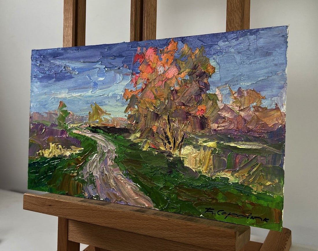 Oil painting Autumn reflected on the face of the river Boris Serdyuk - 2