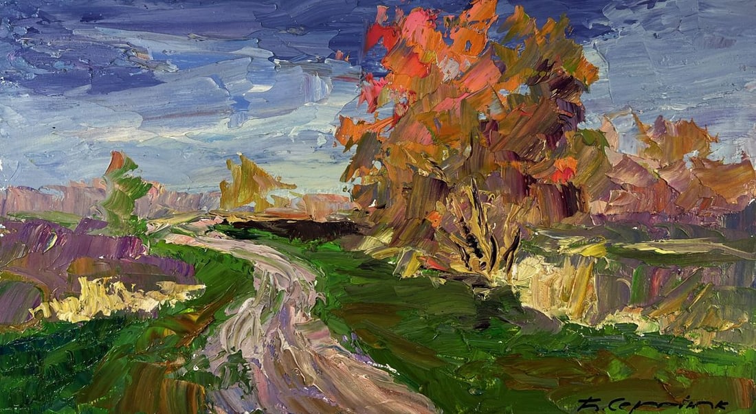 Oil painting Autumn reflected on the face of the river Boris Serdyuk - 3