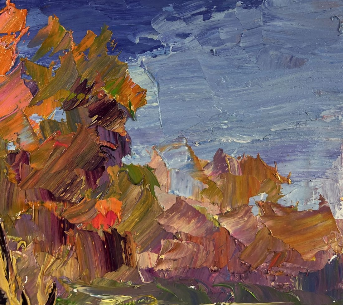 Oil painting Autumn reflected on the face of the river Boris Serdyuk - 4