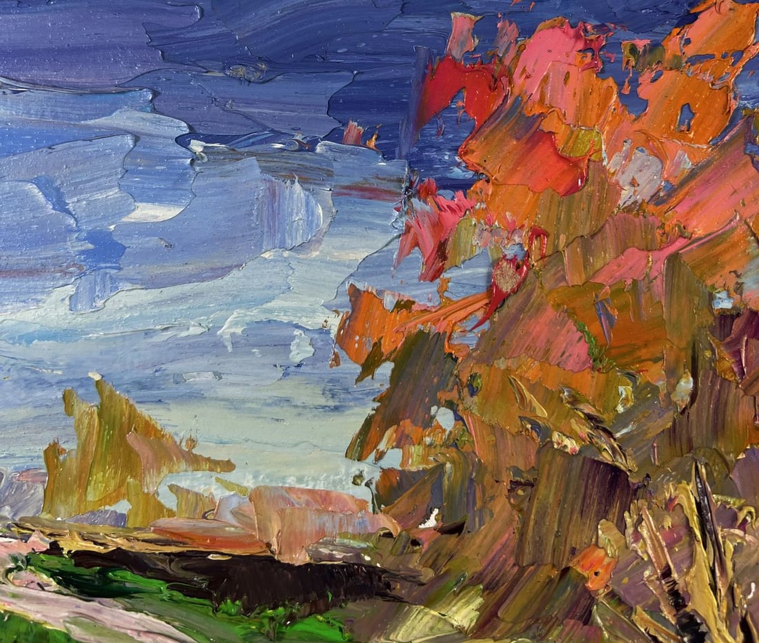 Oil painting Autumn reflected on the face of the river Boris Serdyuk - 5