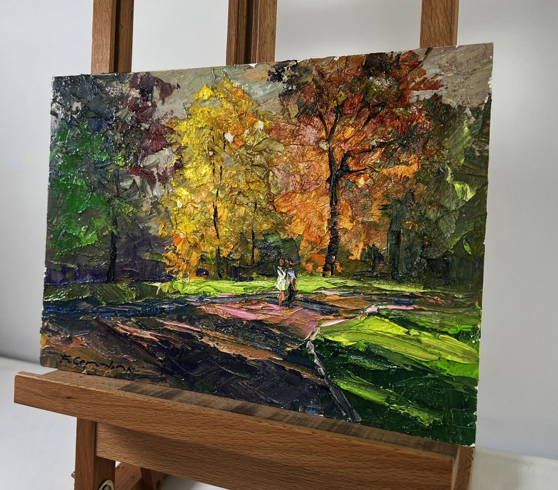 Oil painting Leaves whisper beneath your feet Boris Serdyuk - 2