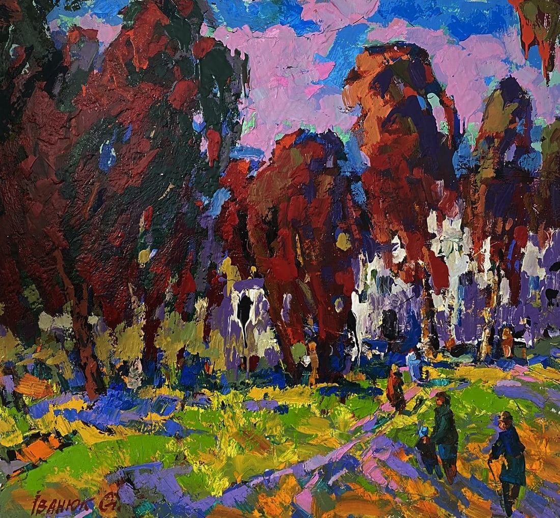 Oil painting Autumn crimson Oleksiy Ivanyuk (1 of 10)