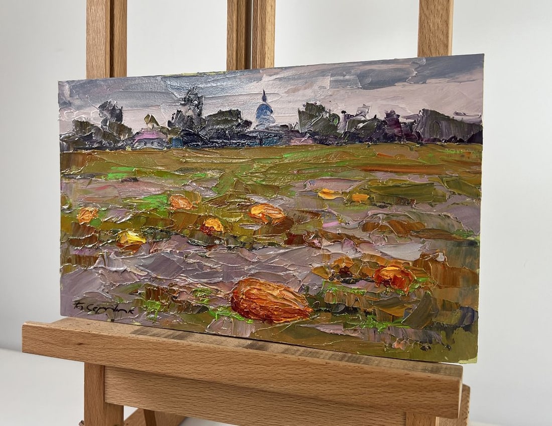 Oil painting Autumn has come to the pumpkin field Boris Serdyuk - 2