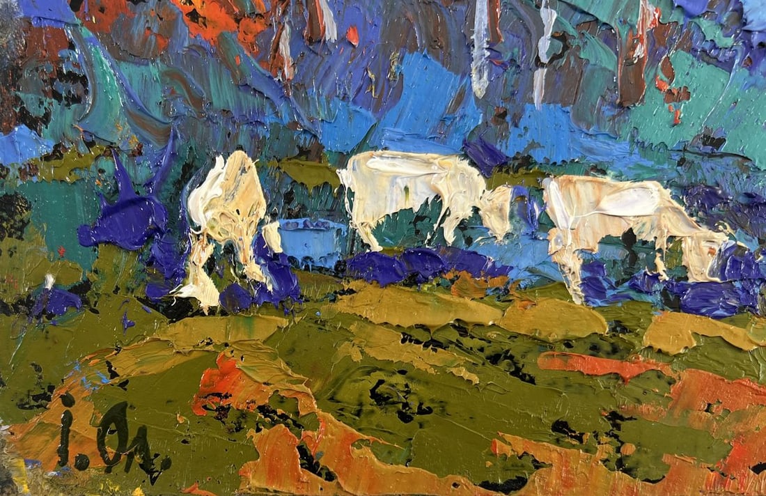 Oil painting In the shade of trees is peace of mind Alex Kalenyuk - 6