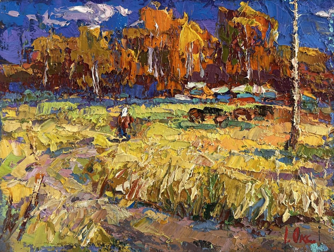 Oil painting Golden breath of autumn Oksana Kalenyuk - 3