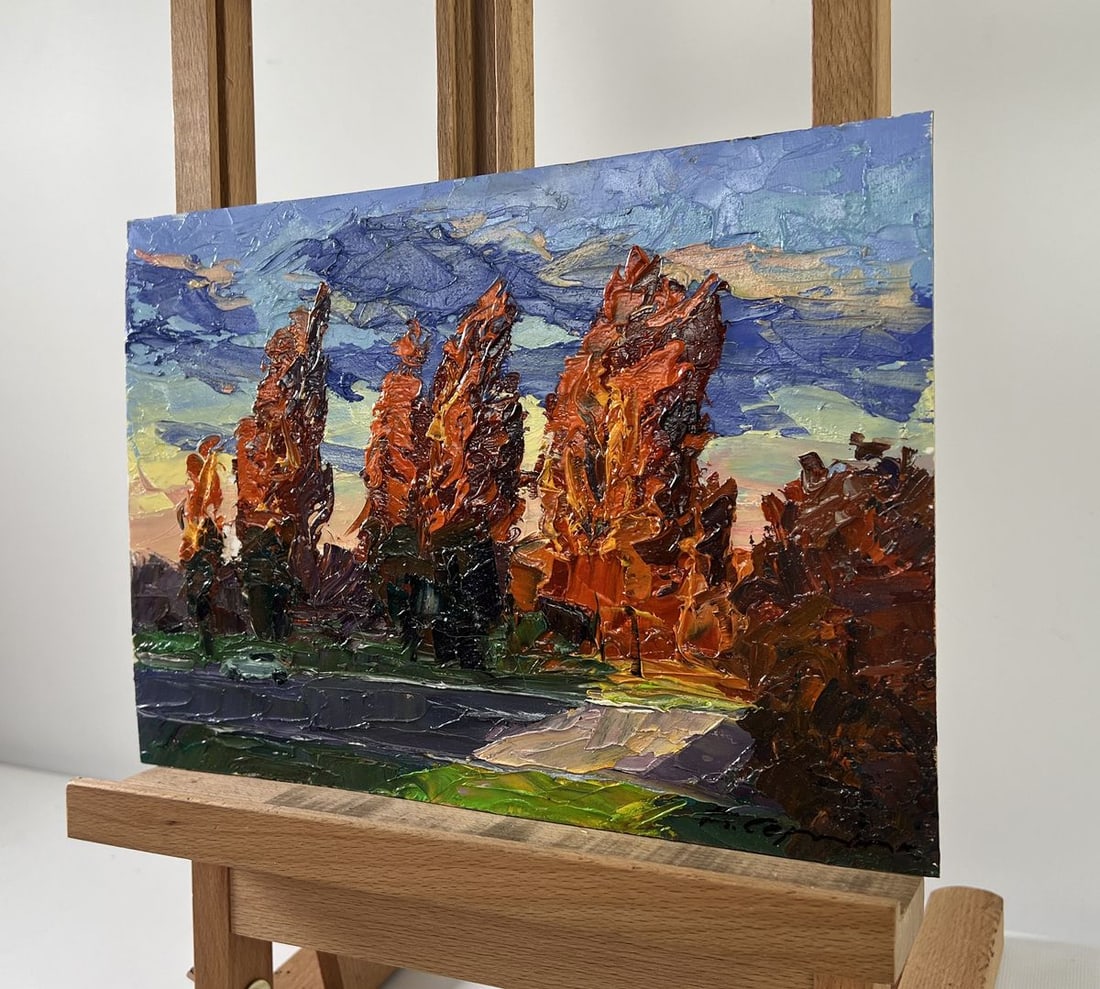 Oil painting Autumn poplars Boris Serdyuk - 2
