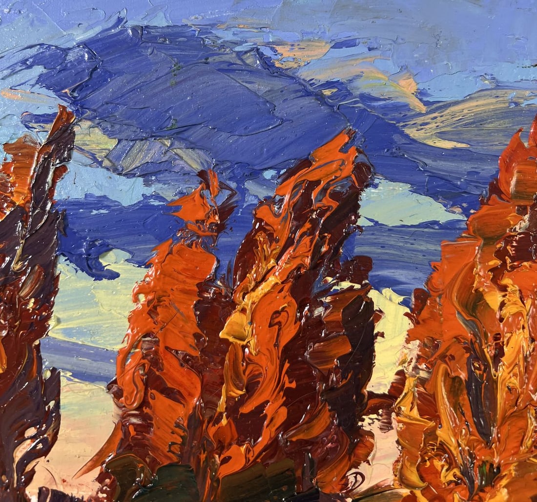 Oil painting Autumn poplars Boris Serdyuk - 5