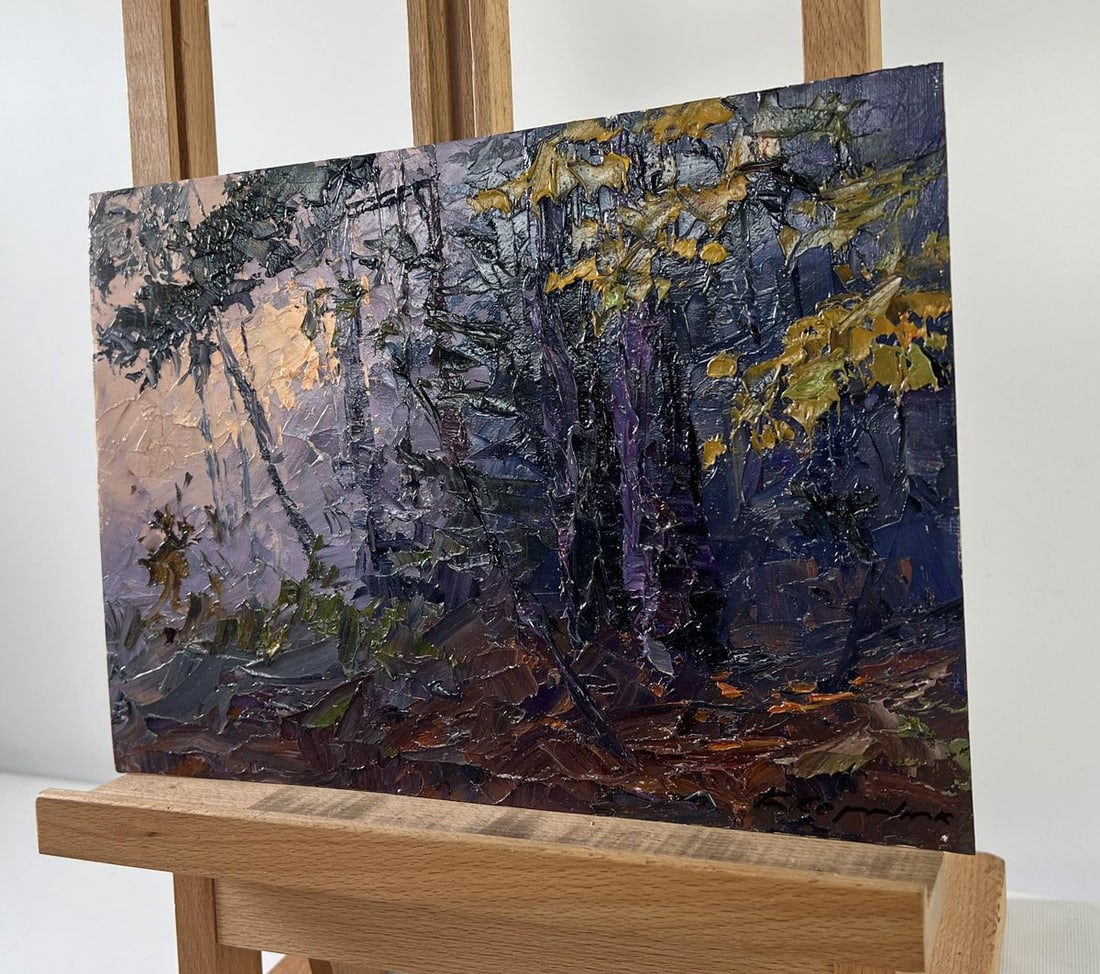 Oil painting Fog in the autumn forest Boris Serdyuk - 2