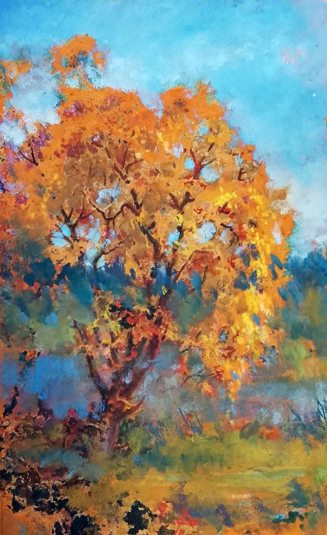 Oil painting Yellowed tree Vitaly Duhnevich (1 of 5)