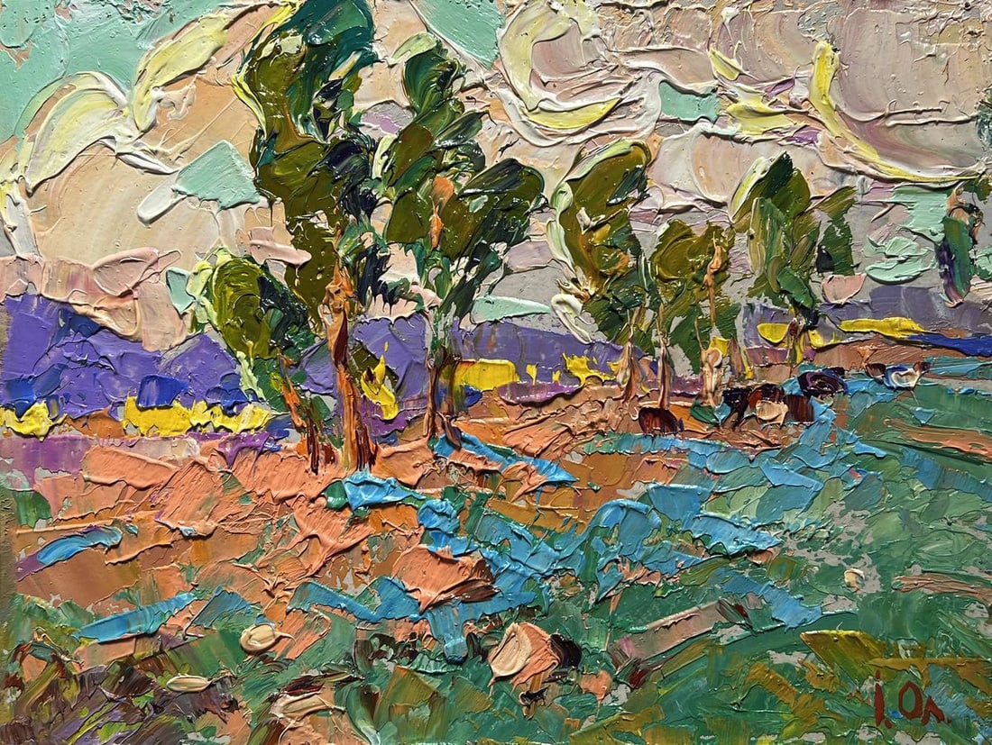 Oil painting In the autumn meadows Alex Kalenyuk - 3