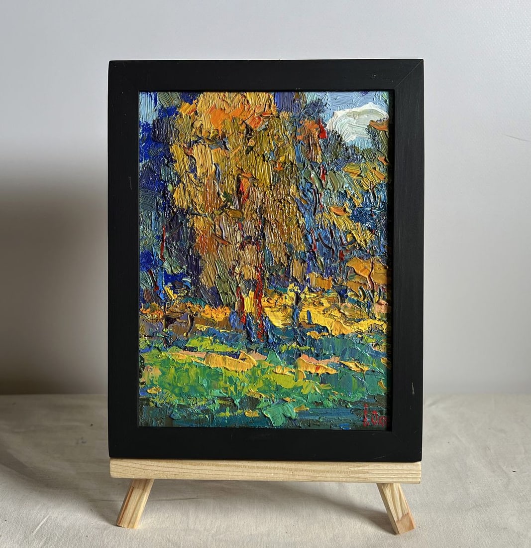 Oil painting Sunbeams on the meadows Oksana Kalenyuk: Title: Oil painting Sunbeams on the meadows Oksana Kalenyuk Description: No.AAA3913This oil painting cardboard, titled "Sunbeams on the meadows", the artist employs bold, expressive brushstrokes to cr