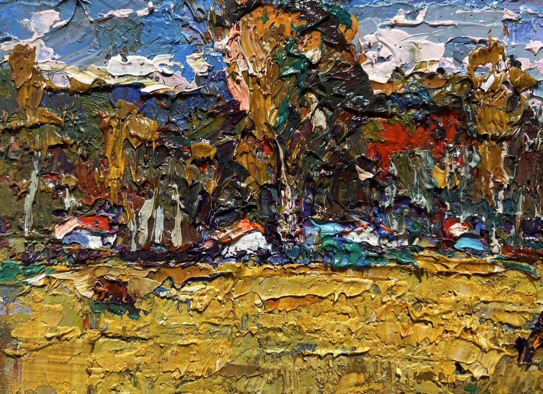 Oil painting On the yellow autumn meadows Oksana Kalenyuk - 4