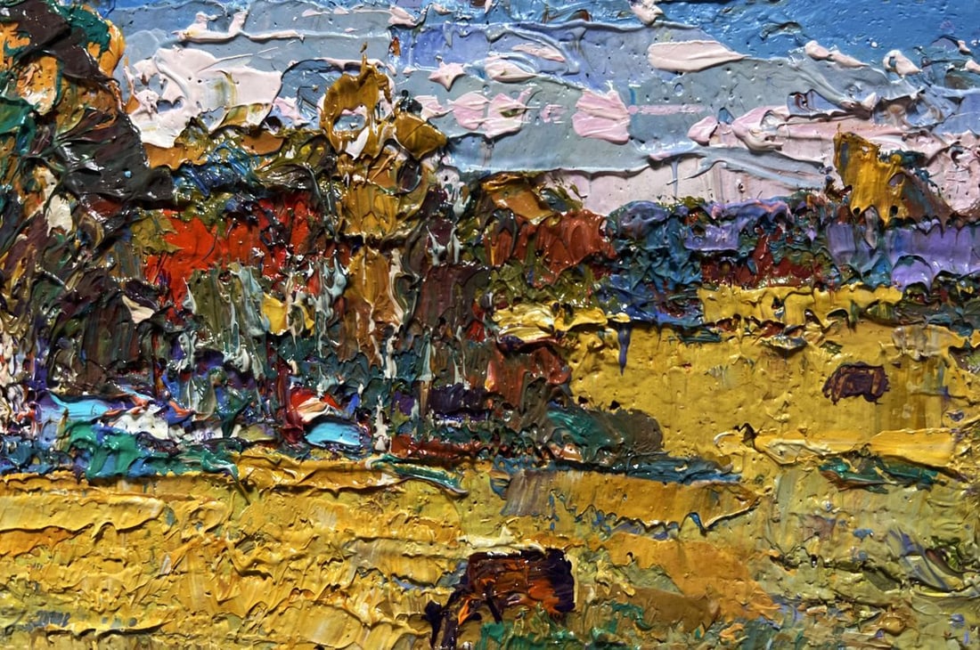 Oil painting On the yellow autumn meadows Oksana Kalenyuk - 6