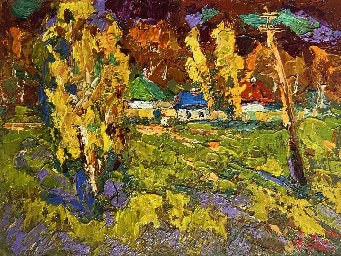 Oil painting Autumn streets of the village Oksana Kalenyuk - 3