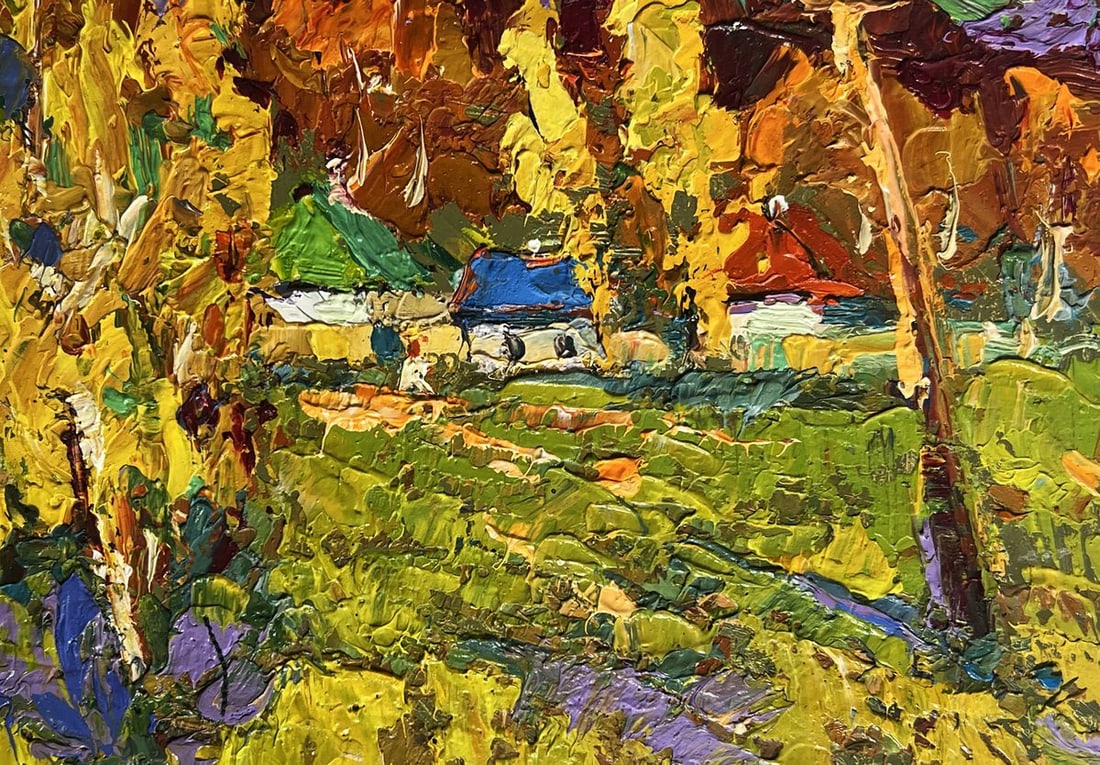 Oil painting Autumn streets of the village Oksana Kalenyuk - 8