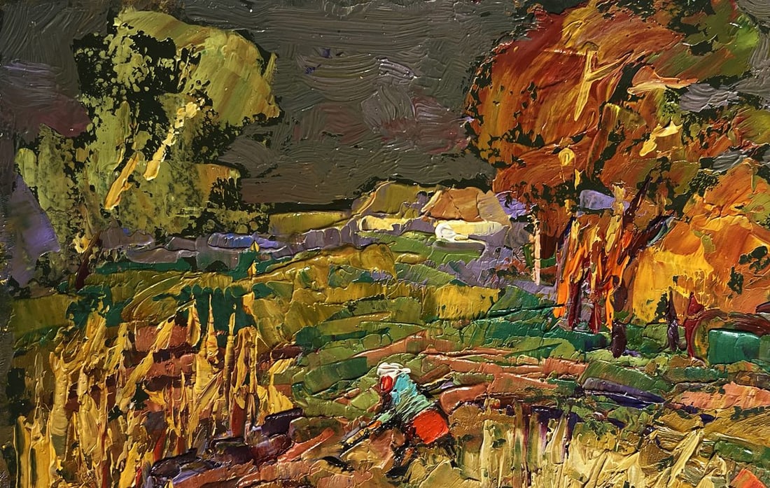 Oil painting In the autumn gardens Alex Kalenyuk - 7