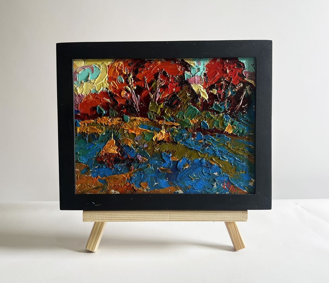 Oil painting Autumn romance in the field Alex Kalenyuk: Title: Oil painting Autumn romance in the field Alex Kalenyuk Description: No.AAA4105This oil painting cardboard, titled "Autumn romance in the field", the painting captures the essence of autumn in a