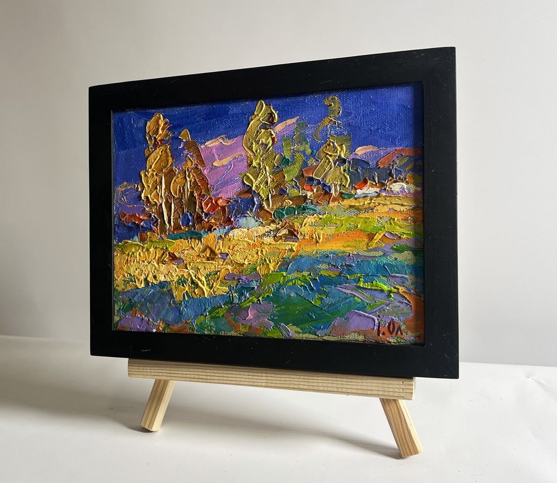 Oil painting Blue sky over the fields Oksana Kalenyuk - 2