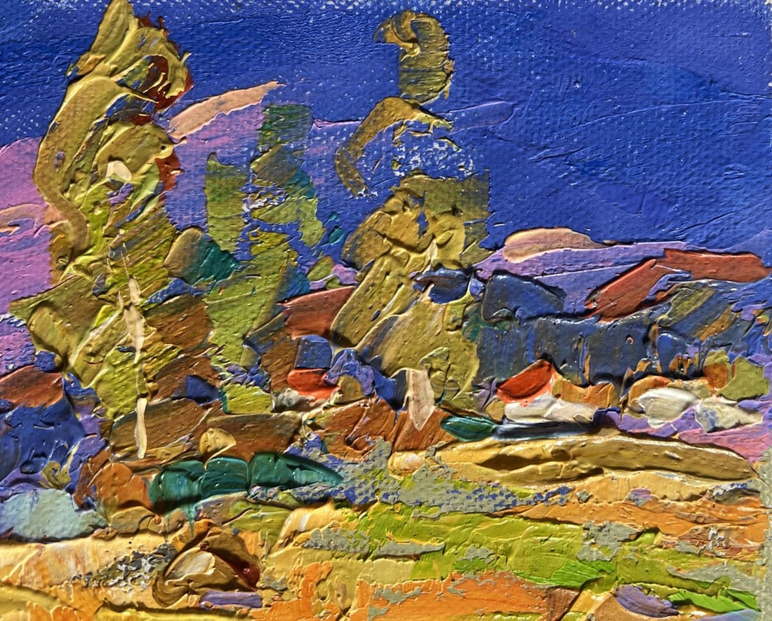 Oil painting Blue sky over the fields Oksana Kalenyuk - 4