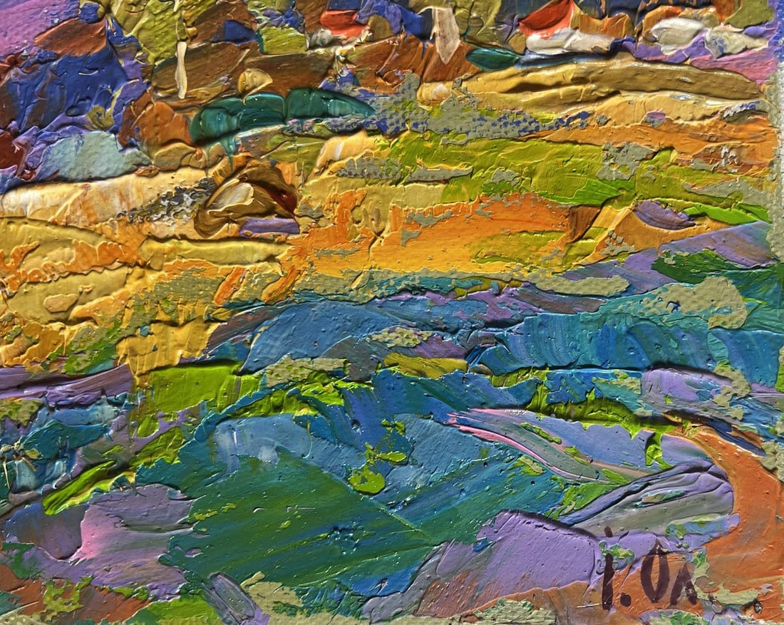 Oil painting Blue sky over the fields Oksana Kalenyuk - 9