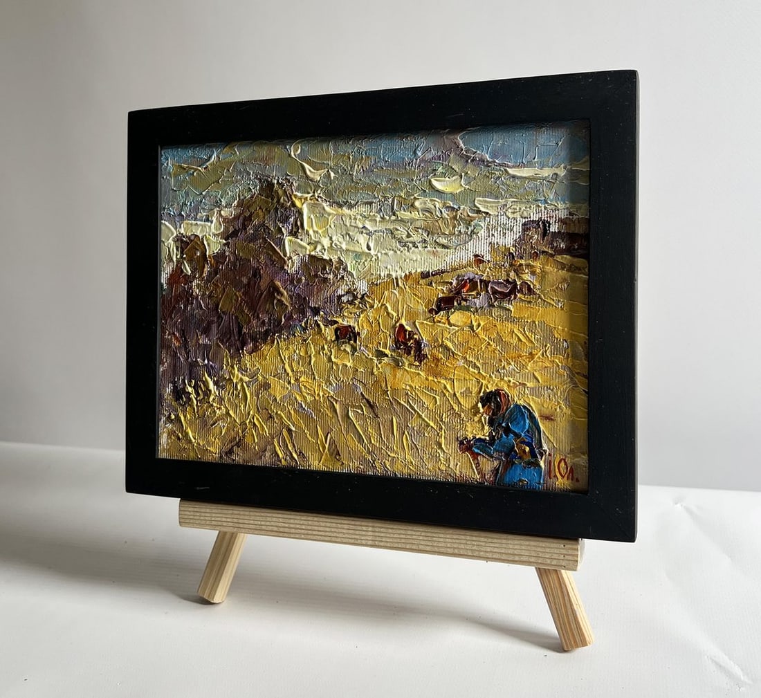 Oil painting Autumn golden fields Alex Kalenyuk - 2