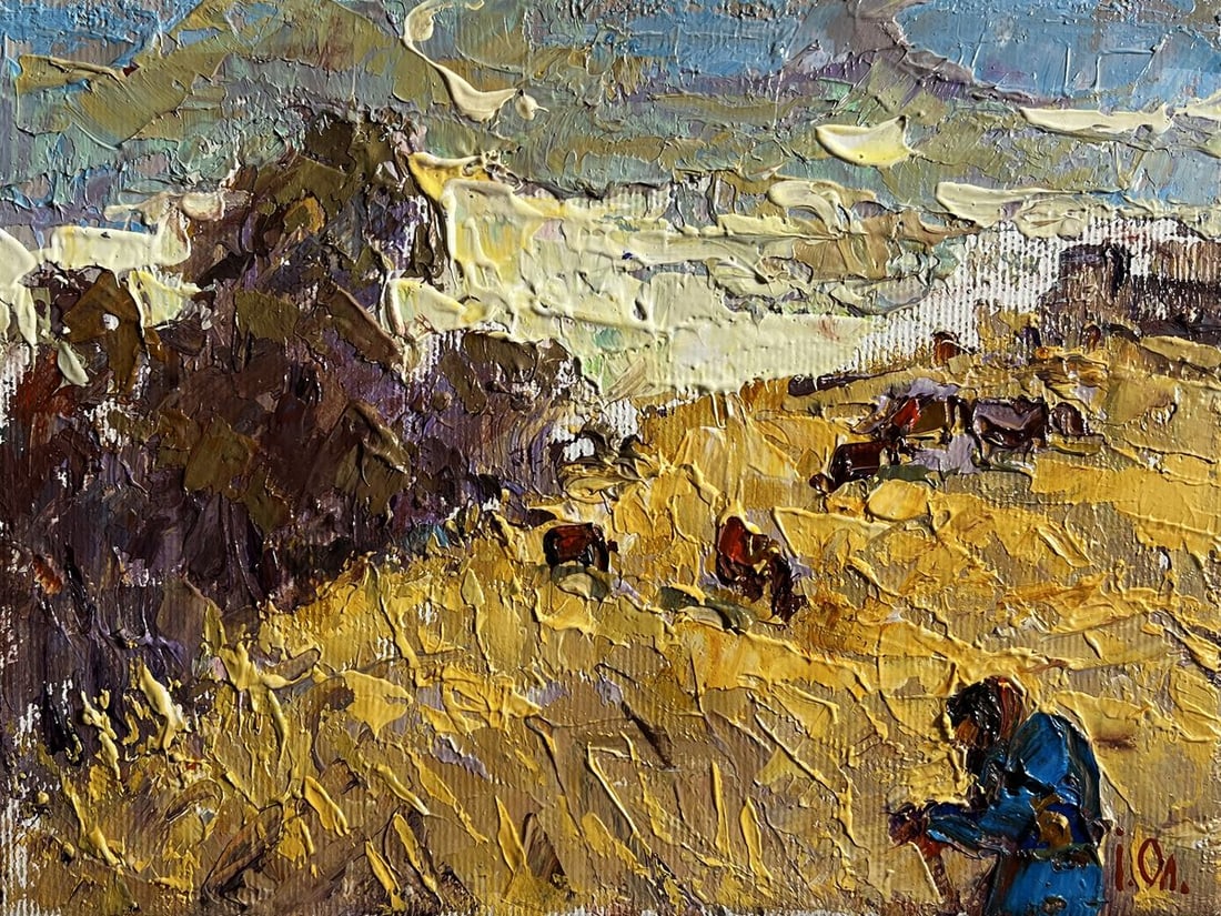 Oil painting Autumn golden fields Alex Kalenyuk - 3