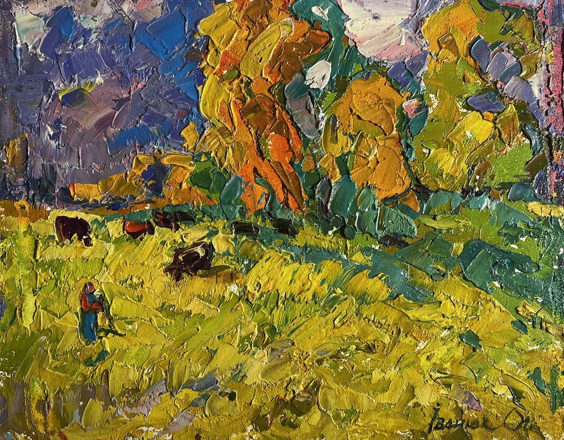 Oil painting In the autumn meadows with a breeze Alex Kalenyuk - 3
