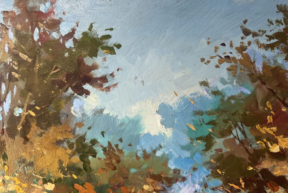 Oil painting Walking in the autumn forest Yuriy Suprunchuk - 5