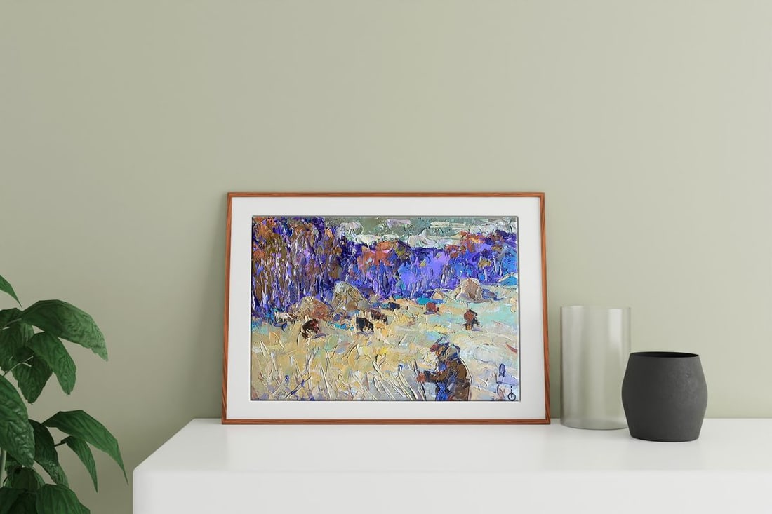 Oil painting Autumn stubble Alex Kalenyuk - 2