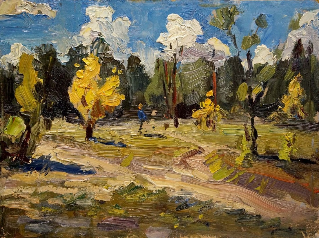 Oil painting Golden autumn Popov Igor Alexandrovich: Title: Oil painting Golden autumn Popov Igor Alexandrovich Description: No.Verns 563 *** ABOUT THIS PAINTING *** * TITLE: "Golden autumn" * ARTISTS: Popov Igor Alexandrovich * SIZE: 18x24 cm/'7.08x9.4