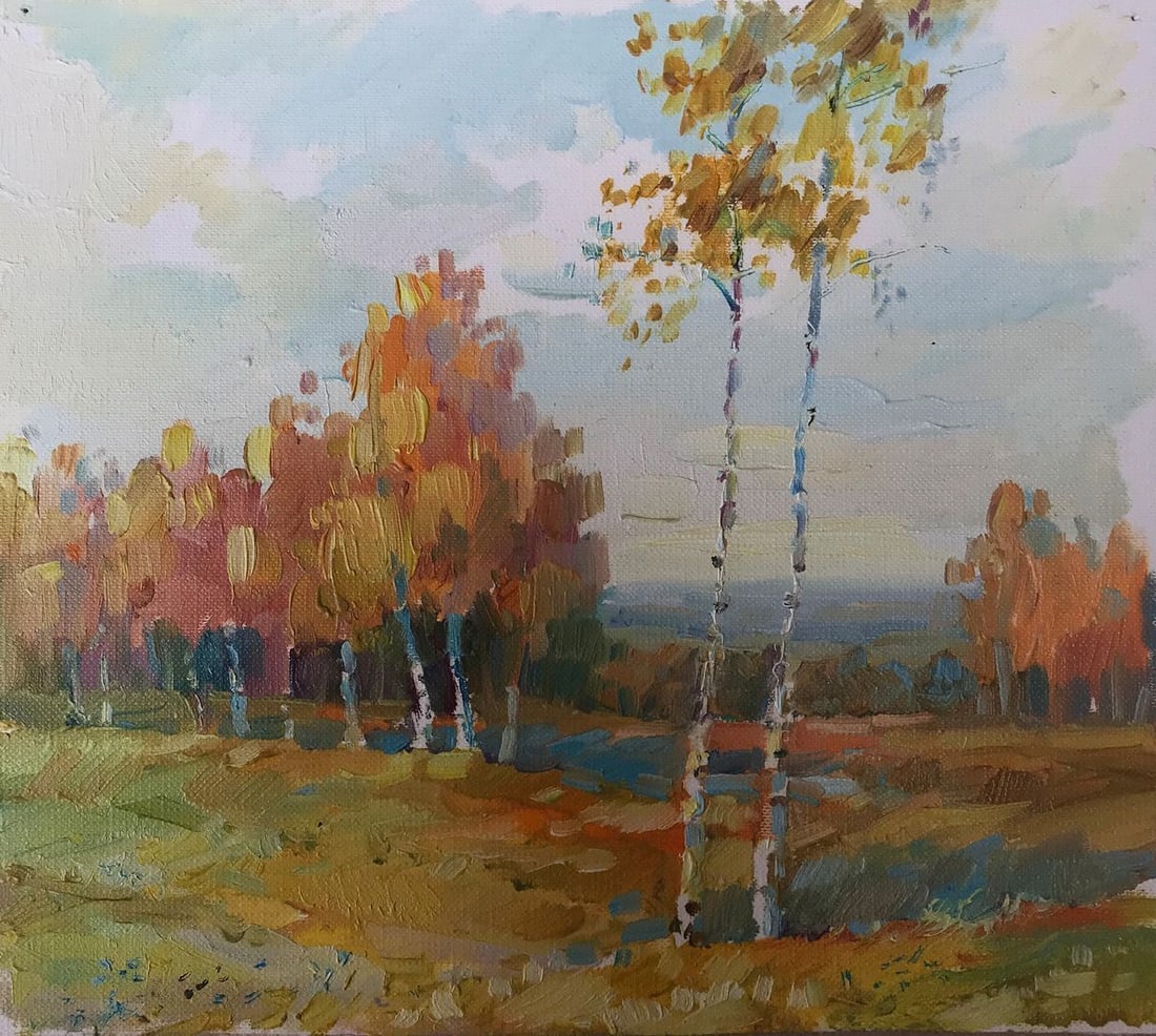 Oil painting Gold autumn Unknown artist (1 of 12)