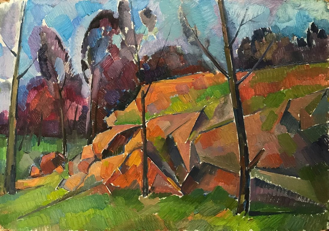 Abstract oil painting In the mountains Peter Tovpev (1 of 11)