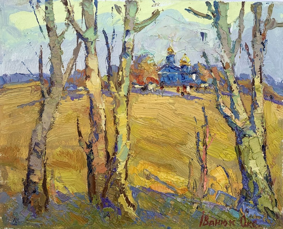 Oil painting Autumn day Kalenyuk Oksana: Title: Oil painting Autumn day Kalenyuk Oksana Description: No.AAA3143The oil painting "Autumn Day" is a vibrant and textural landscape that captures the essence of the season. The artist has