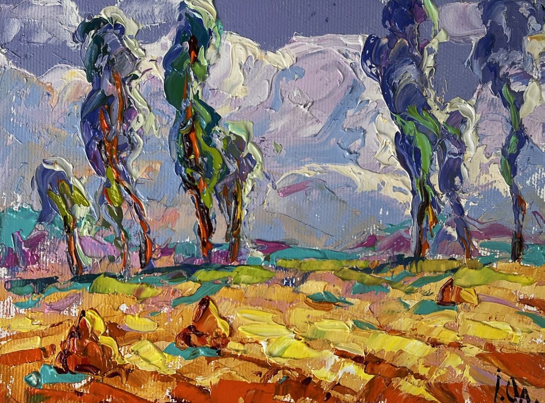 Oil painting Blue sky in the field Oleksiy Ivanyuk - 3