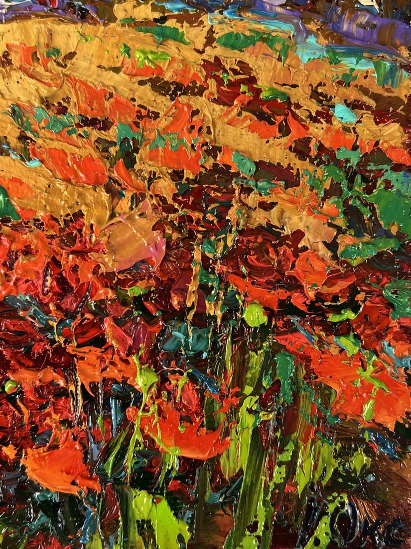 Oil painting Village poppy field Oksana Ivanyuk - 10