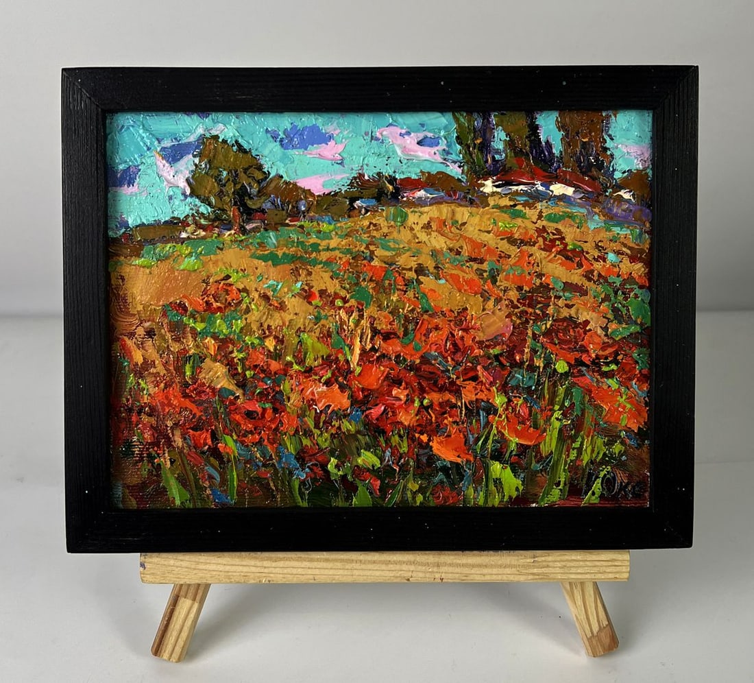 Oil painting Village poppy field Oksana Ivanyuk: Title: Oil painting Village poppy field Oksana Ivanyuk Description: NoAAA6449 *** ABOUT THIS PAINTING *** * TITLE: "Village poppy field" * ARTISTS: Oksana Ivanyuk * SIZE: 15x20 cm/5.90x7.87 inches' *