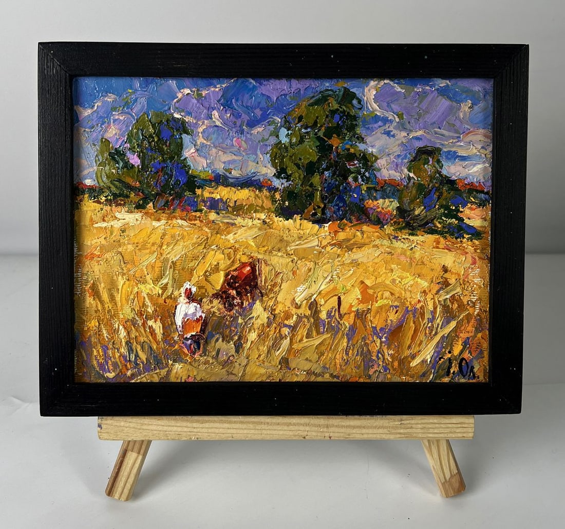 Oil painting Golden Field under the sky Oleksiy Ivanyuk: Title: Oil painting Golden Field under the sky Oleksiy Ivanyuk Description: NoAAA6453 *** ABOUT THIS PAINTING *** * TITLE: "Golden Field under the sky" * ARTISTS: Oleksiy Ivanyuk * SIZE: 15x20 cm/5.90