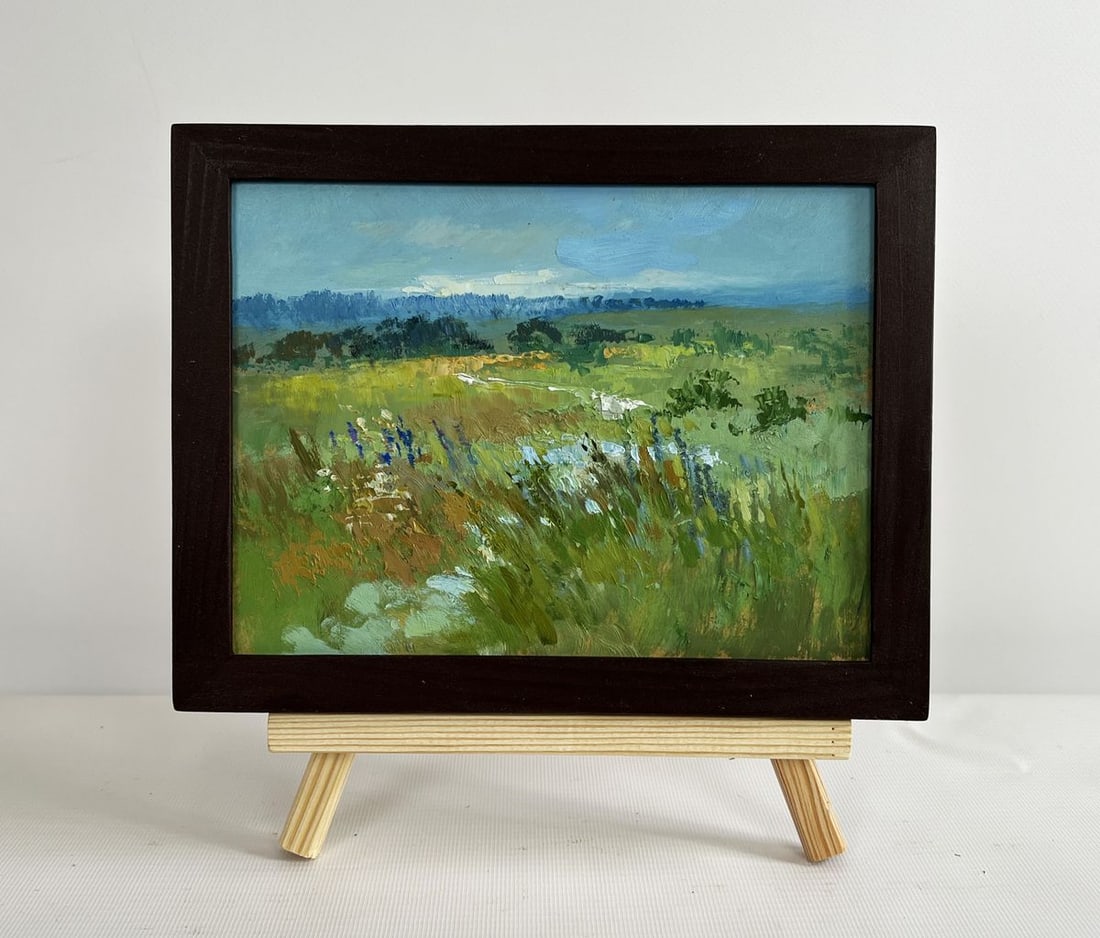 Oil painting On the summer flower meadows Yuriy Suprunchuk: Title: Oil painting On the summer flower meadows Yuriy Suprunchuk Description: NoAAA4438The painting "On the Summer Flower Meadows" beautifully captures the boundless tranquility and natural splendor