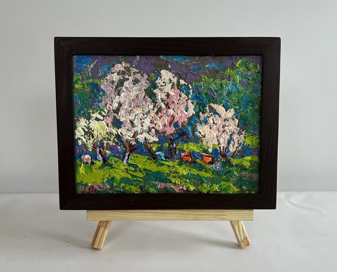 Oil painting Spring Blossom Alex Kalenyuk: Title: Oil painting Spring Blossom Alex Kalenyuk Description: NoAAA4529The painting "Spring Blossom" captures the ephemeral beauty of nature awakening after the cold grasp of winter. The artwork is fi