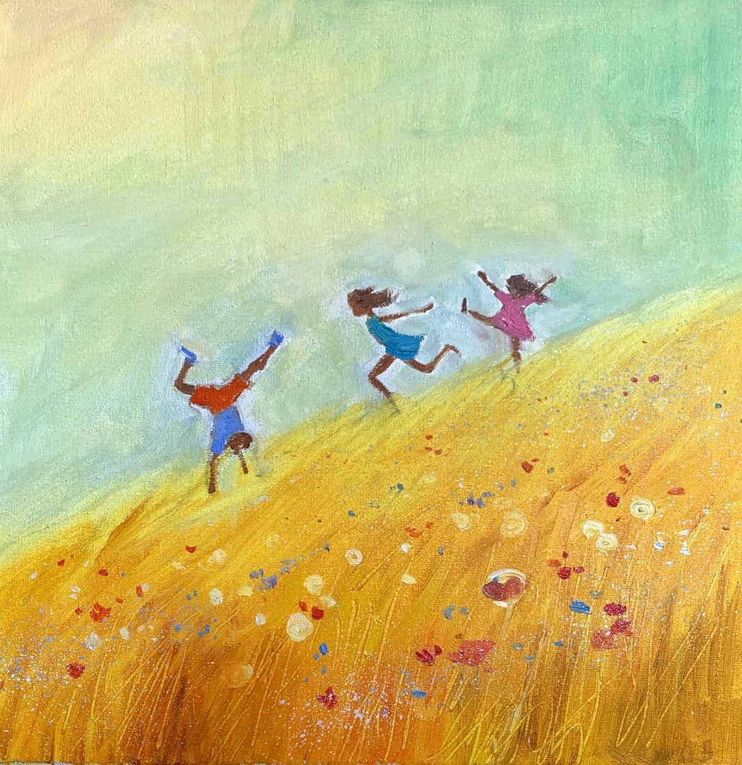 Oil painting Children's happiness Tatyana Derdey: Title: Oil painting Children's happiness Tatyana Derdey Description: NoAAA3306"Children's Happiness" is a joyful and vibrant Oil painting that captures the pure essence of childhood delight and freedo