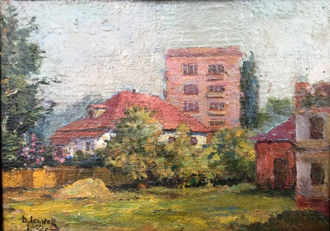 City oil painting Lednev Dmitry: Title: City oil painting Lednev Dmitry Description: No129 * TITLE: "City" * ARTIST: Lednev Dmitry * SIZE: 15x24cm/'5.90x9.44 inches' * MEDIUM: oil, canvas * HAND PAINTED: Original painting from