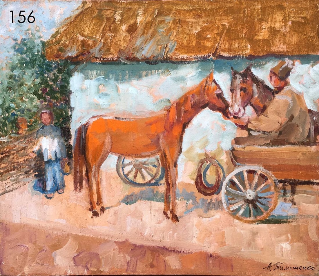 Near the house oil painting Alexei Nikolaevich Timoshenko (1 of 8)