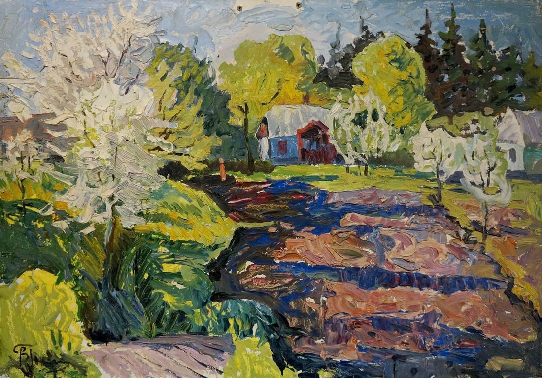 Oil painting Spring Goncharenko Valentina Yakovlevna: Title: Oil painting Spring Goncharenko Valentina Yakovlevna Description: NoVerns 218 *** ABOUT THIS PAINTING *** * TITLE: "Spring" * ARTISTS: Goncharenko Valentina Yakovlevna * SIZE: 59x86 cm/'23.22x3