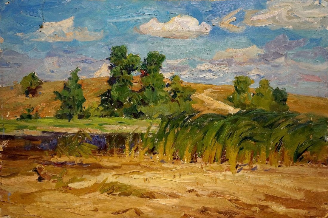 Oil painting Landscape with a river Kolosovsky Georgy Sergeevich (1 of 8)