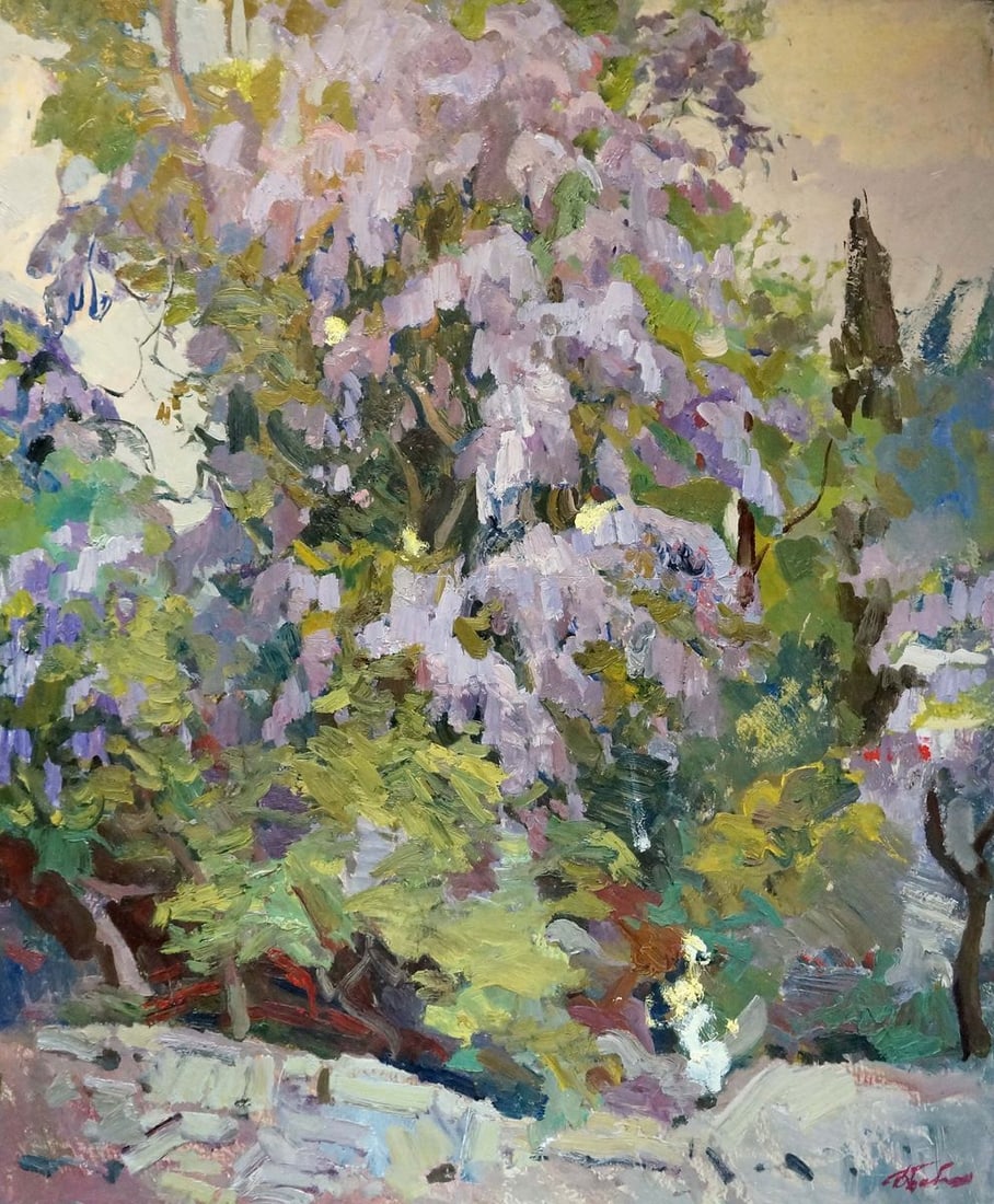 Oil painting Flower tree Babentsov Victor Vladimirovich: Title: Oil painting Flower tree Babentsov Victor Vladimirovich Description: NoVerns 442 *** ABOUT THIS PAINTING *** * TITLE: "Flower tree" * ARTISTS: Babentsov Victor Vladimirovich * SIZE: 105x86 cm/'