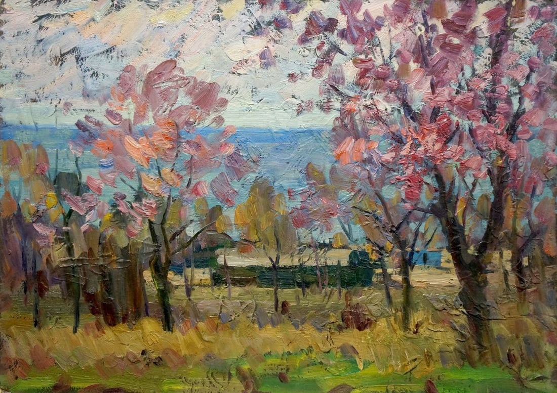 Oil painting Spring Kolomoitsev Petr Mikhailovich: Title: Oil painting Spring Kolomoitsev Petr Mikhailovich Description: NoVerns 490 *** ABOUT THIS PAINTING *** * TITLE: "Spring" * ARTISTS: Kolomoitsev Petr Mikhailovich * SIZE: 50x70 cm/'19.68x27.55 i