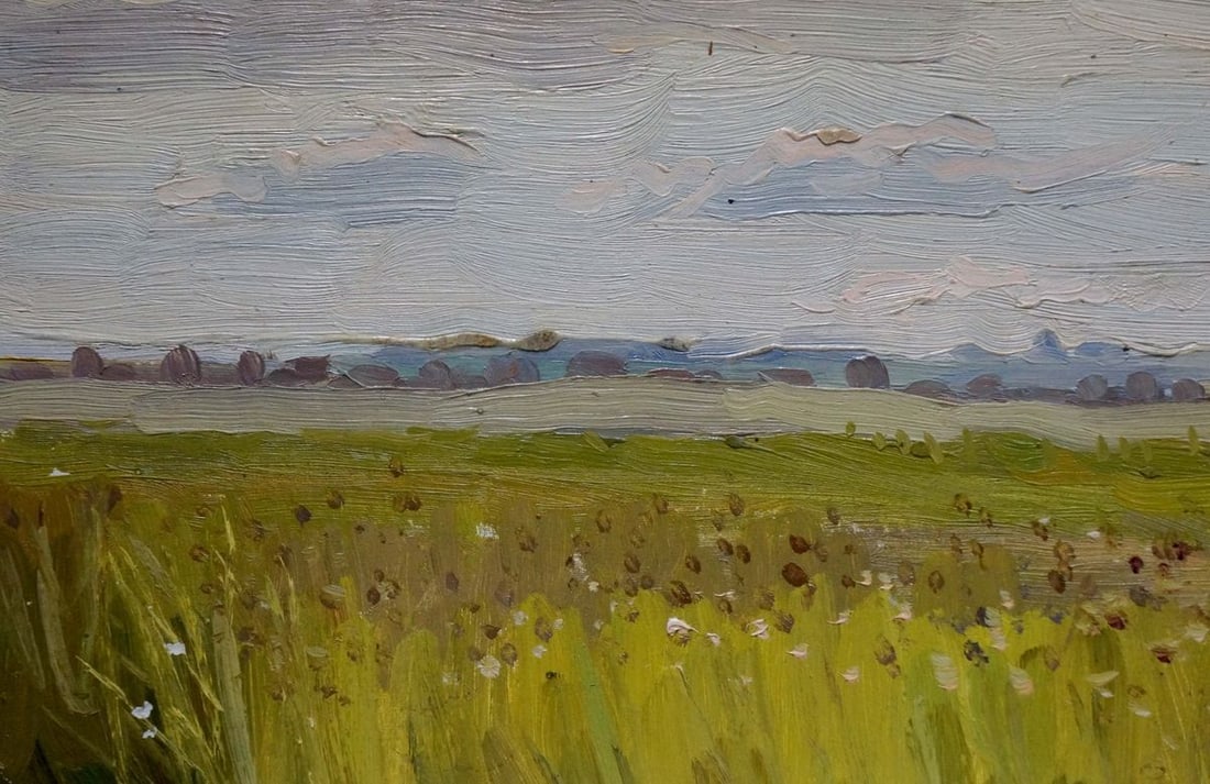 Oil painting Landscape fields - 2