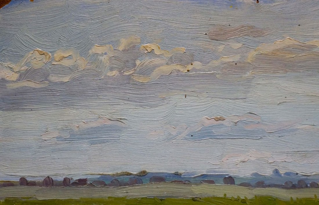 Oil painting Landscape fields - 3